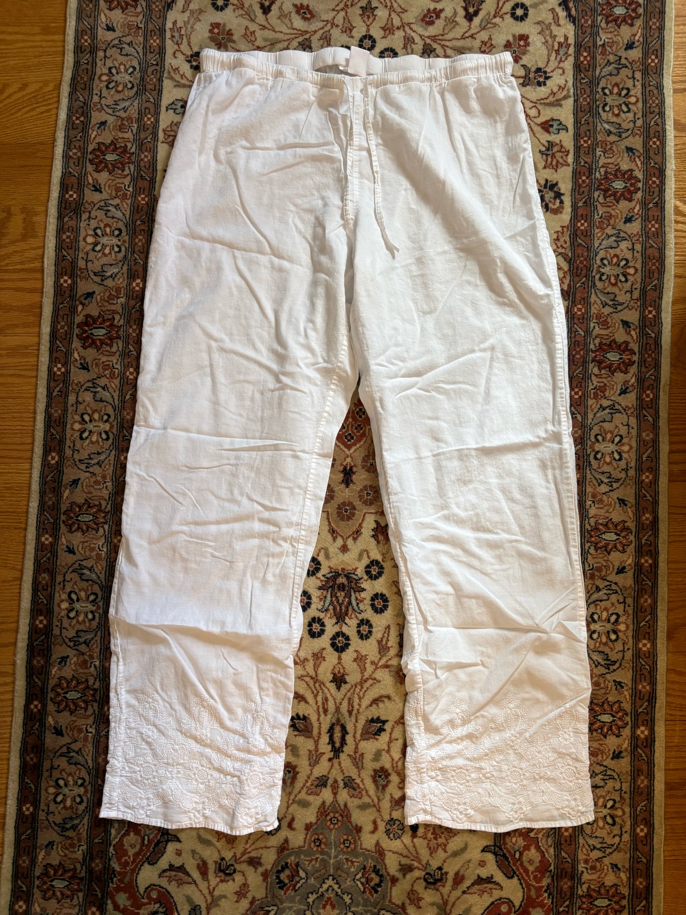 White Joe Fresh Embroidered Pyjama Pants